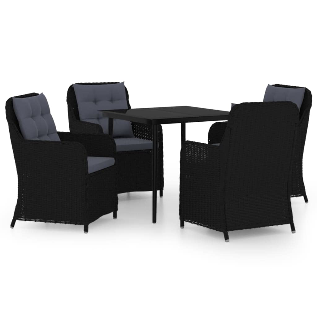 vidaXL 3 Piece Patio Dining Set Black