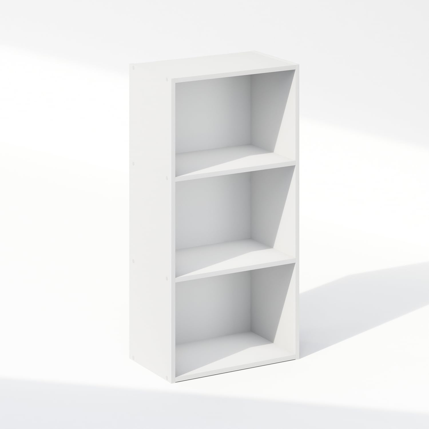 Furinno Reed 3-Tier Open Shelf Multipurpose Closet & Clothing Storage, Storage Organizer, White