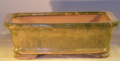 Woodlawn Green Ceramic Bonsai Pot - Rectangle<br><i>8 x 6 x 2.5</i>