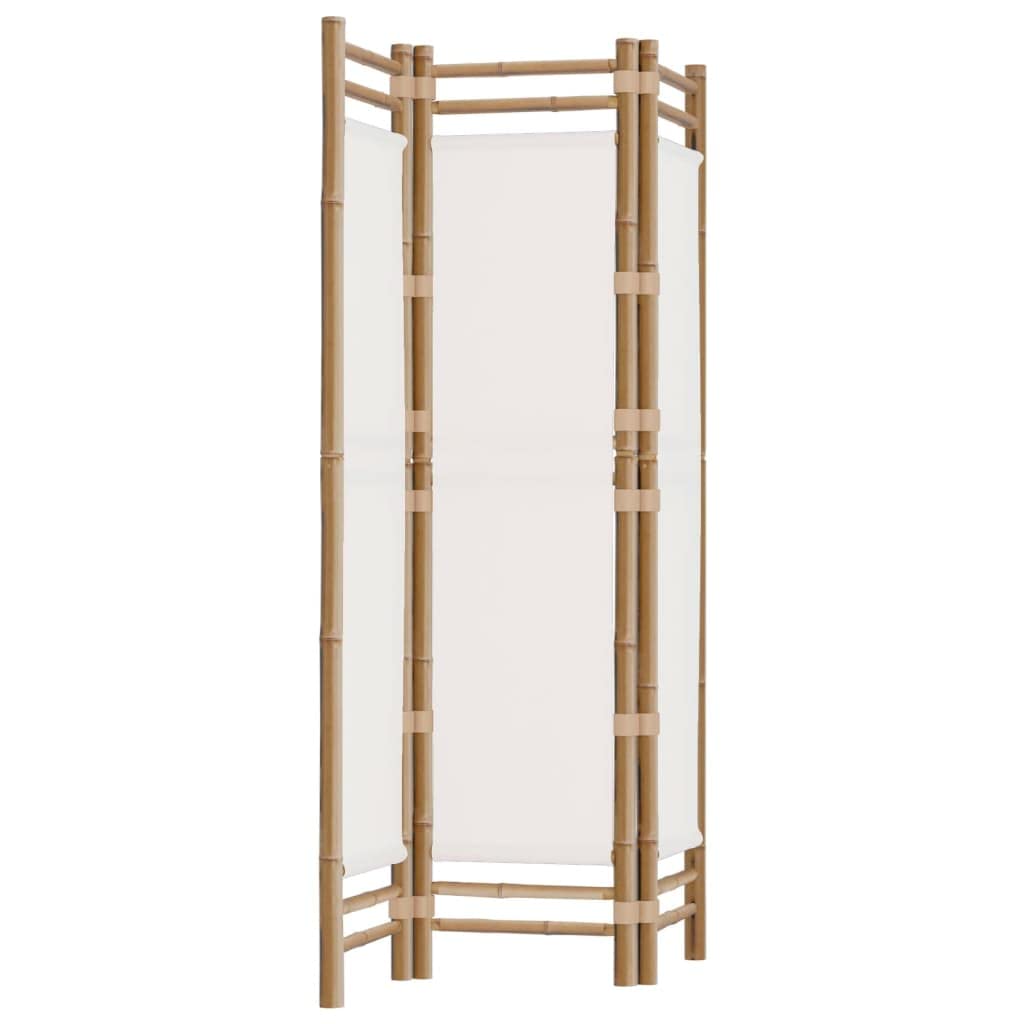 vidaXL Folding 3-Panel Room Divider 47.2 Bamboo and Canvas"