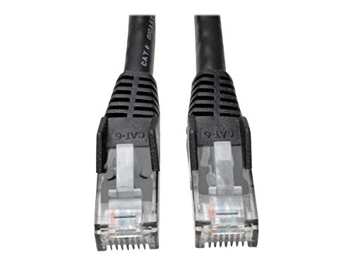 30FT CAT6 PATCH CABLE M/M BLACK GIGABIT MOLDED SNAGLESS PVC RJ45