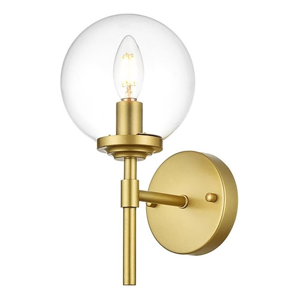 Ingrid 1 light Brass and Clear Bath Sconce