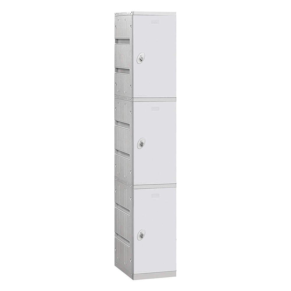 12 Wide Triple Tier Plastic Locker - 3 Wide - 6 Feet High - 18 Inches Deep - Blue - Assembled