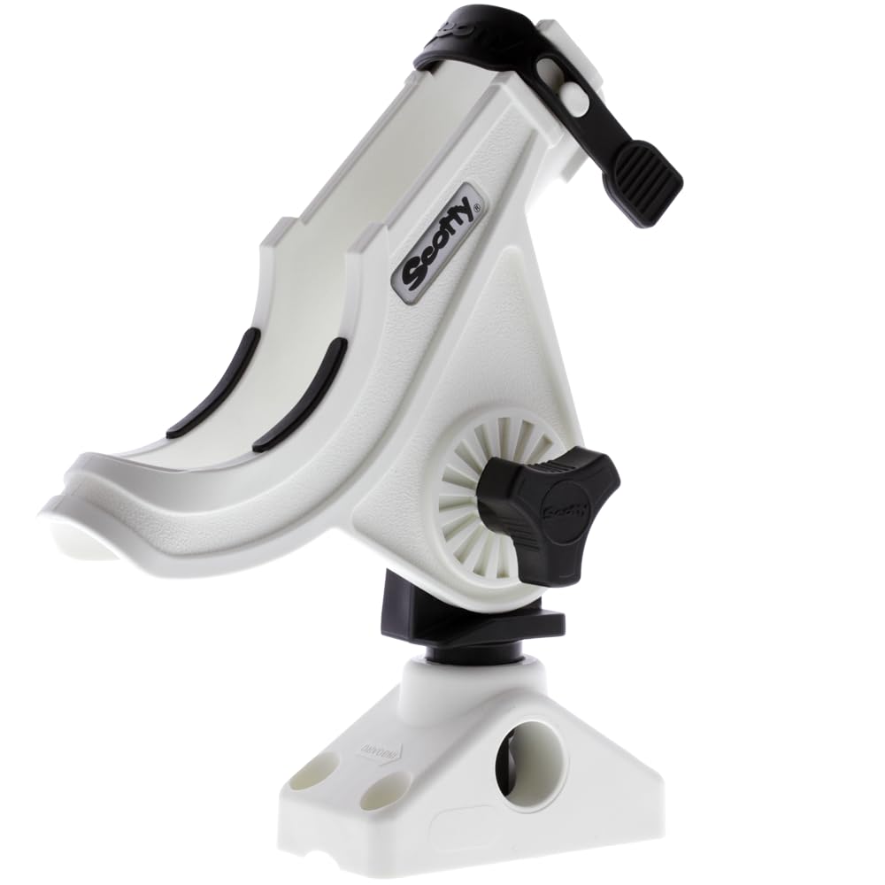 SCOTTY BAITCASTER/SPINNING ROD HOLDER WHITE W/ 241 MOUNT
