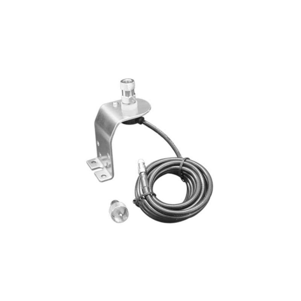 ACCESSORIES UNLIMITED - TALL FENDER OR GROOVE MOUNT BRACKET WITH 18 RG58AU WATER RESISTANT COAX CABLE & QUICK ON PL259 CONNECTOR