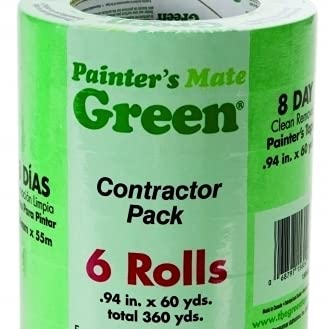 Painter'S Mate 0.94 In. W X 60 Yd. L Green Medium Strength Painter'S Tape 6 Pk - Case Of: 1; Each Pack Qty: 6; Total Items Qty: 