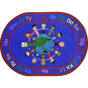 Joy Carpets Kid Essentials A World of Friends 54 x 78??Indoor Area Rug in Color Multi