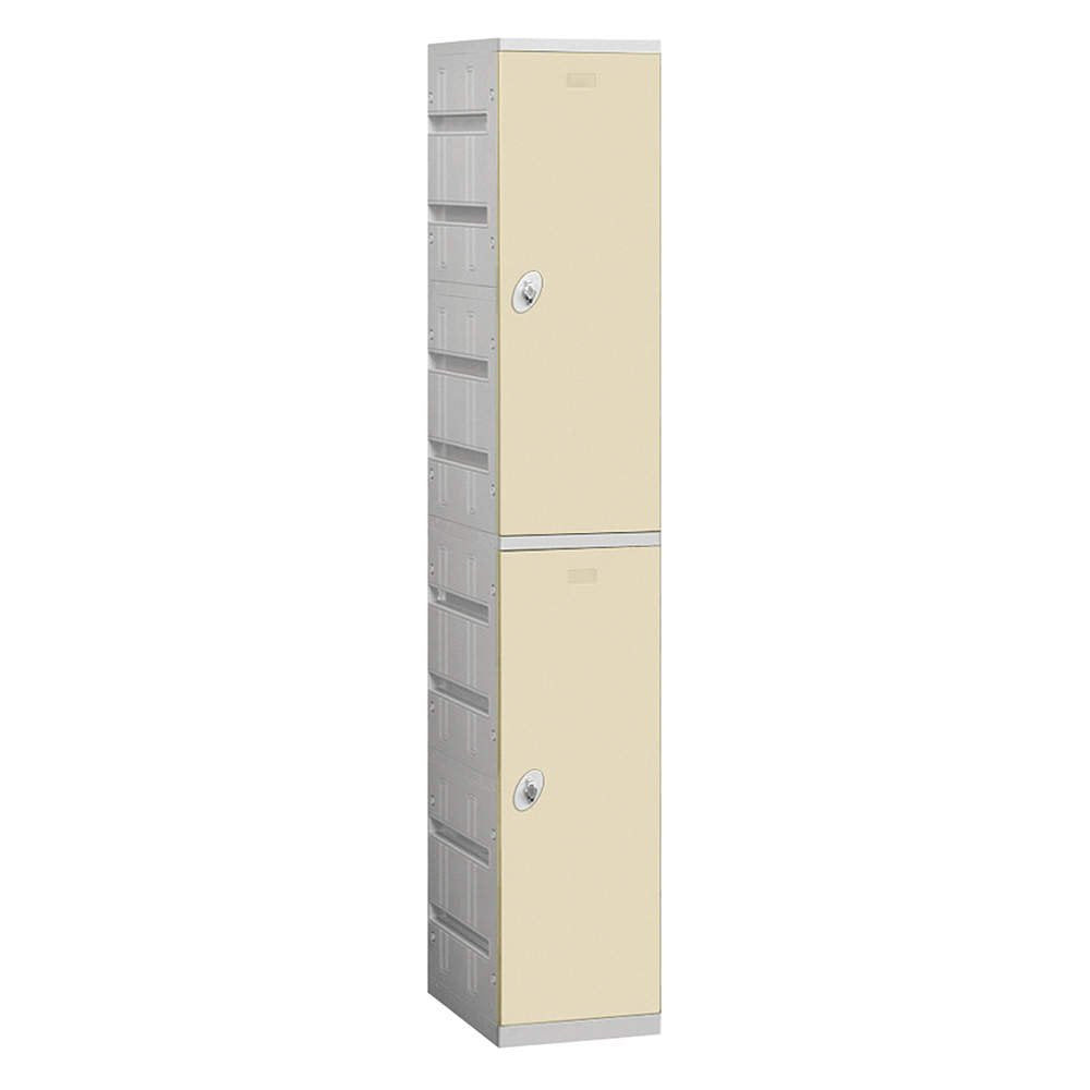 12 Wide Double Tier Plastic Locker - 3 Wide - 6 Feet High - 18 Inches Deep - Gray - Unassembled