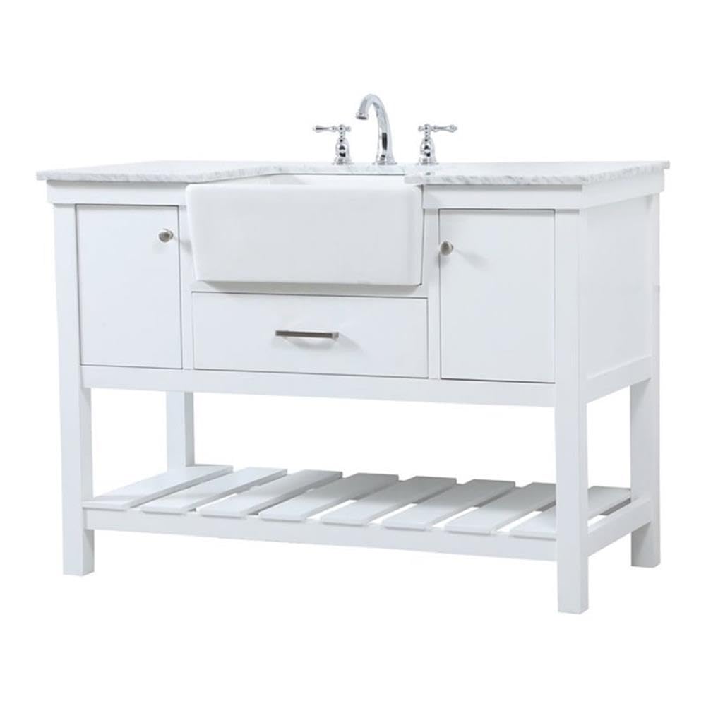 Elegant Decor Clement 48 Aluminum Mdf Single Bathroom Vanity In White