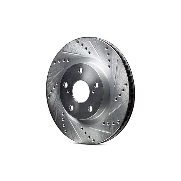 R1 Concepts Brake Rotor Drilled and Slotted Silver EDZ-63130R