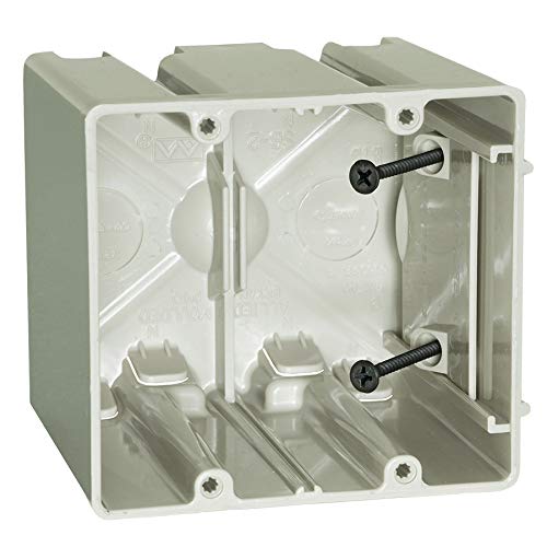 Allied Moulded Products Sb-2 Thermoplastic 2-Gang Residentialreceptacle Adjustable Electrical Switch Box 4 Inch X 3-34 Inch X 3-