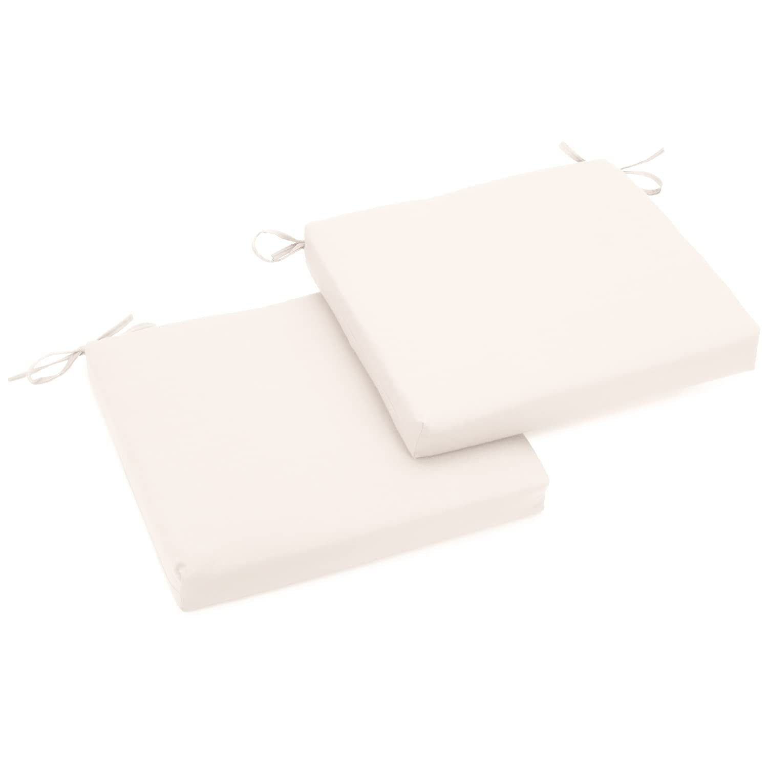 20-inch by 19-inch Twill Chair Cushion (Set of Two) - Egg Shell