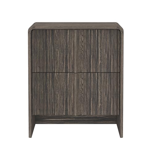 Novara Contemporary 22 Nightstand in Jacobean Walnut (2-Drawer)