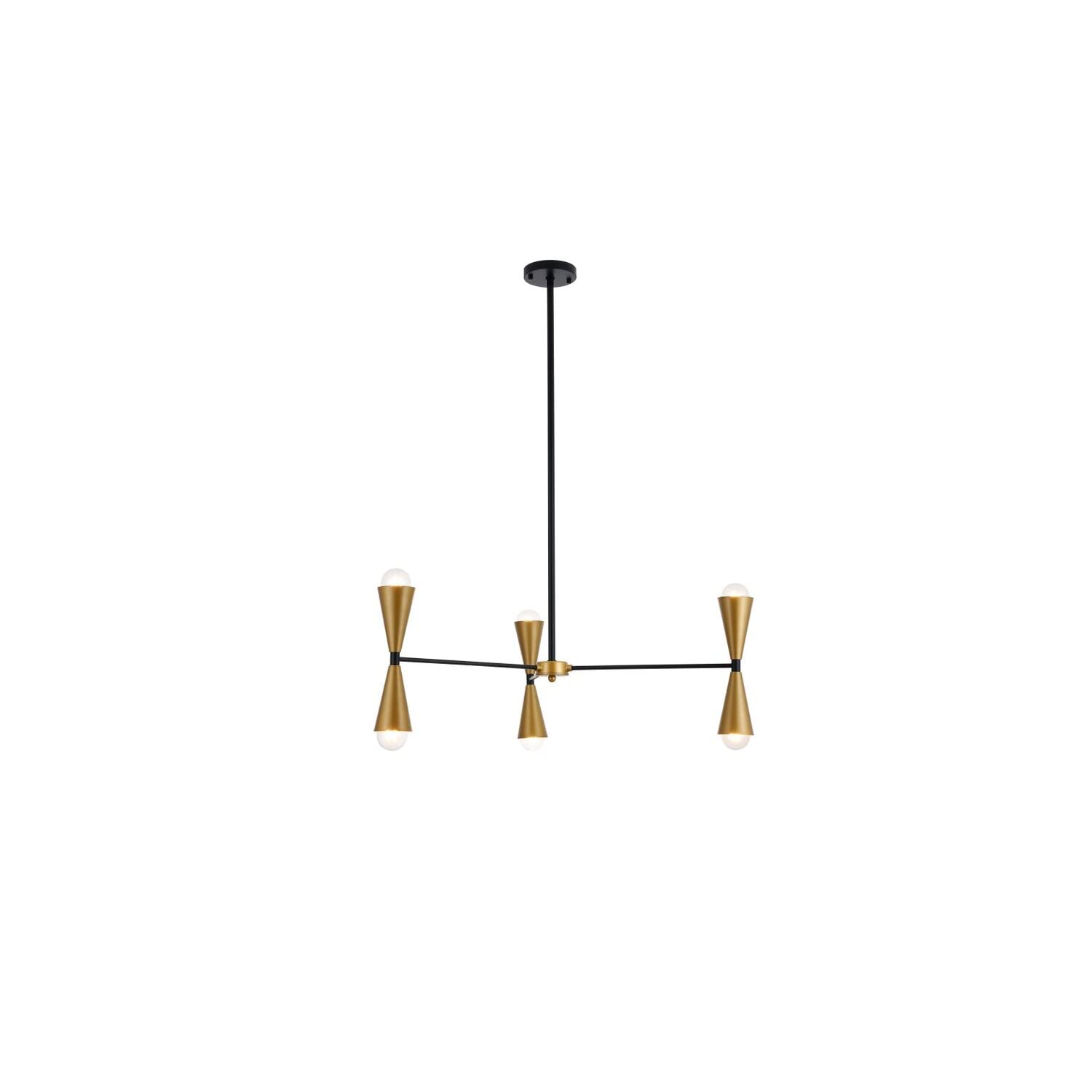 Cade 34 inch pendant in black and brass