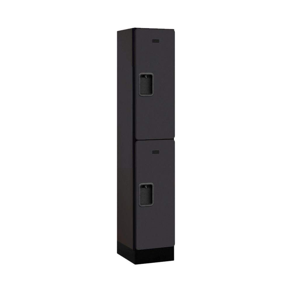 12 Wide Double Tier Designer Wood Locker - 1 Wide - 5 Feet High - 21 Inches Deep - Maple