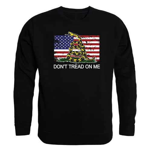GraphicCrewneck,Flag2 w/Gadsden, Black, XL