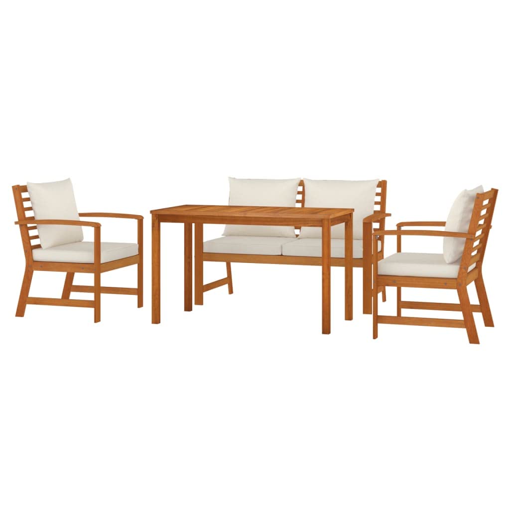 vidaXL 9 Piece Patio Dining Set with Cushions Solid Wood Acacia