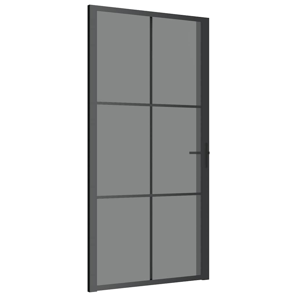 vidaXL Interior Door 40.4x79.3" Black ESG Glass and Aluminum"