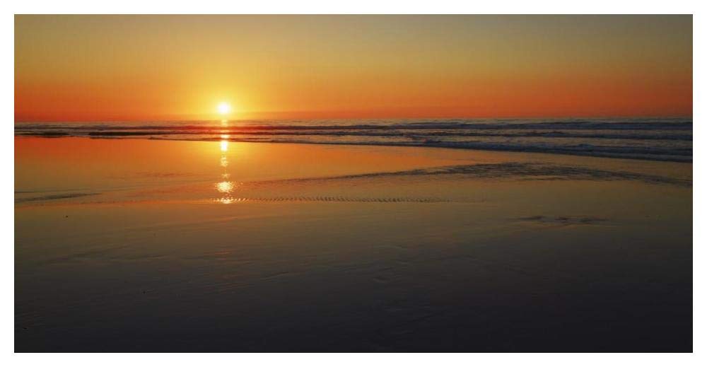 Sunset impression, Taranaki, New Zealand-Paper Art-50x26”