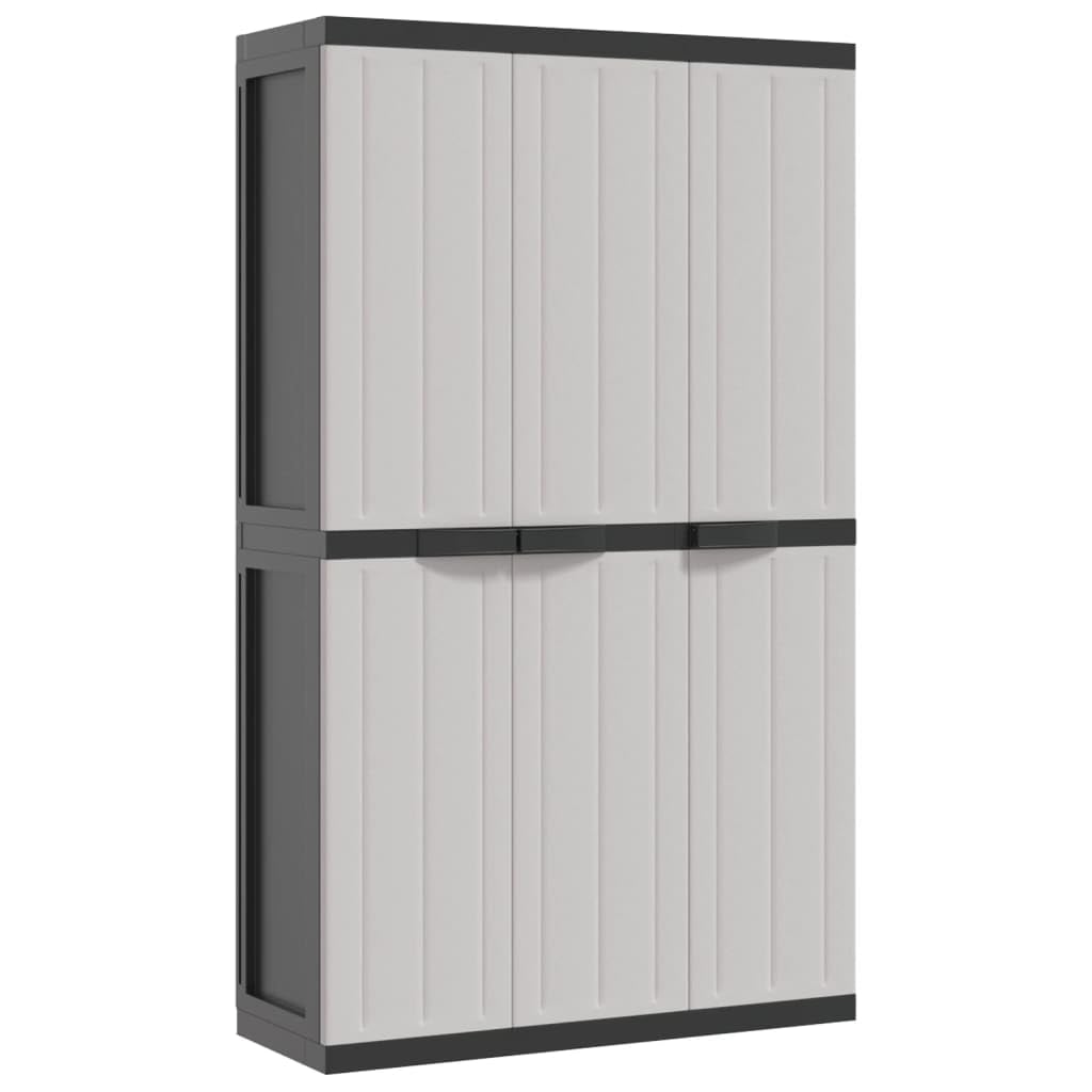 vidaXL Outdoor Storage Cabinet Gray and Black 38.2x14.6"x65" PP"