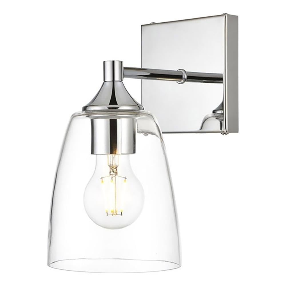 Gianni 1 light Chrome and Clear Bath Sconce