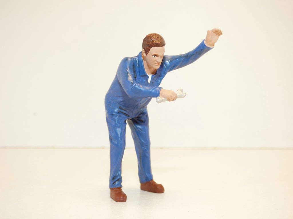Mechanic Darwin Pushing a Car Figurine for 1/24 Scale Models by American Diorama
