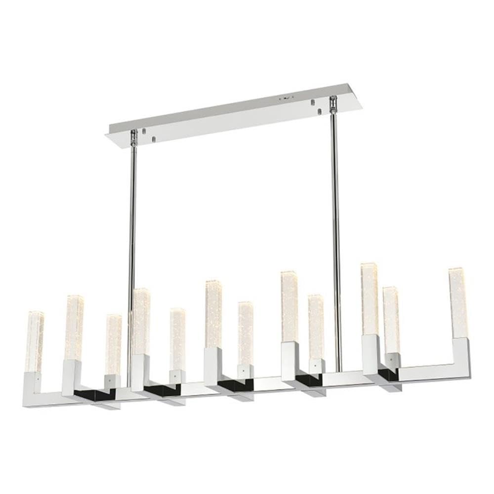 Elegant Lighting Noemi 54 Inch Adjustable Led Pendant In Chrome