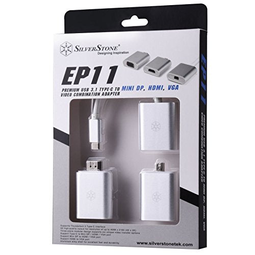 High-quality USB 3.1 Type-C to MiniDP, HDMI 4KX2K, VGA video combination adapter(Thunderbolt 3 Compatible)