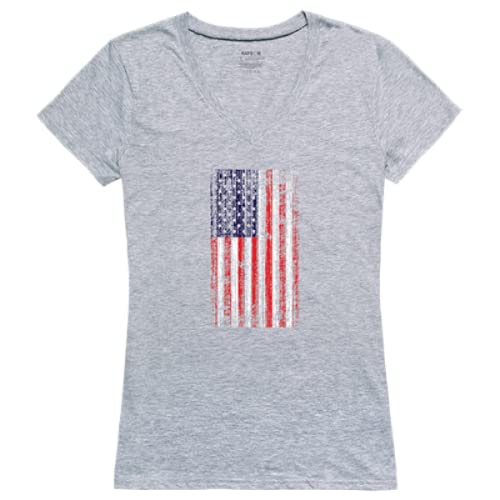 Graphic V-Neck, Distressed Flag, HGY, M
