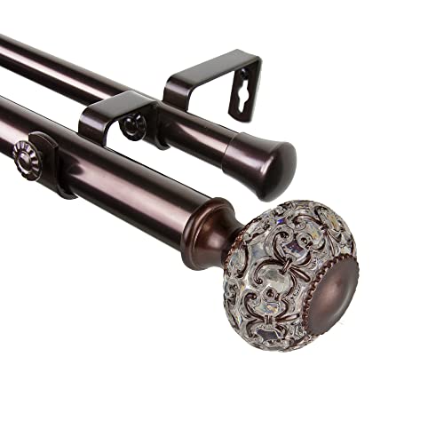 Casafoyer Elyse Double Curtain  1 OD 28-48 inch  - Bronze - (Pack Of 2)"