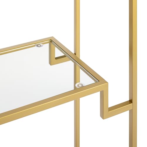 Casafoyer Furniture Celeste Bookshelf with Glass Shelves, Bookcase Storage, Gold