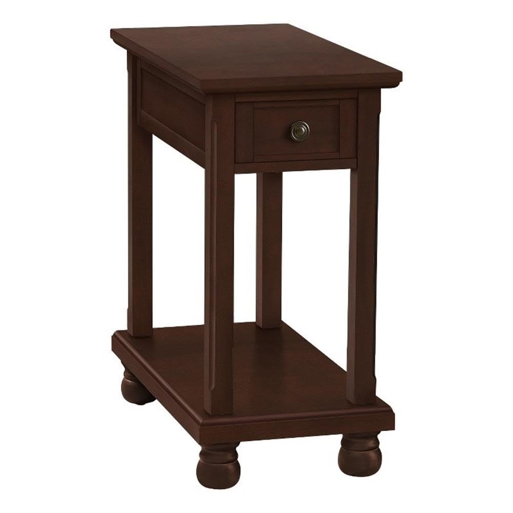 Accent Table, End, Side Table, Narrow, Nightstand, Bedroom, Lamp, Storage Drawer, Brown Veneer, Traditional