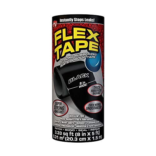 Flex Tape Rubberized Waterproof Tape, 8 X 5, Black