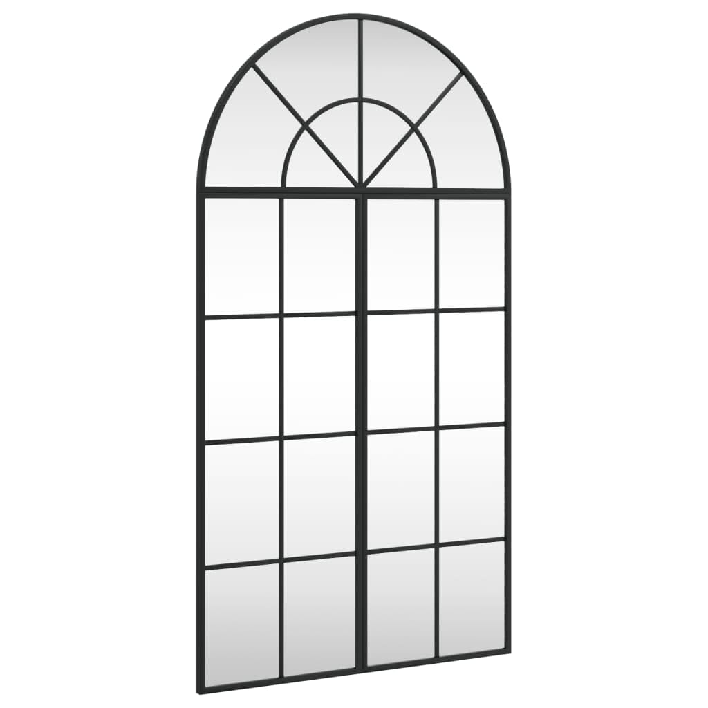 vidaXL Wall Mirror Black 23.6x43.3" Arch Iron"