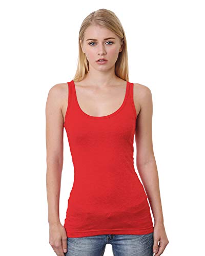 Bayside Womens USA-Made Tank Top - Red, M