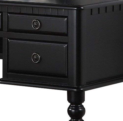 Commodious Vanity Set Featuring Stool And Mirror Black
