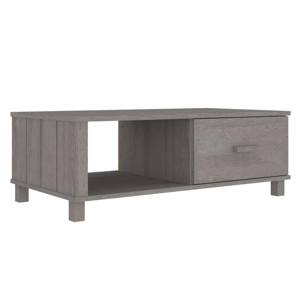 vidaXL Coffee Table Light Gray 39.4x21.7"x13.8" Solid Wood Pine"