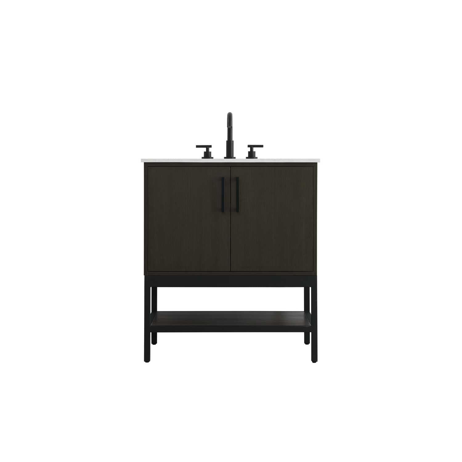 30 inch Single Bathroom Vanity in Mocha Brown