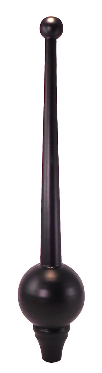 Dalvento -  Bostonian Finial- Black Matte on Steel-Medium