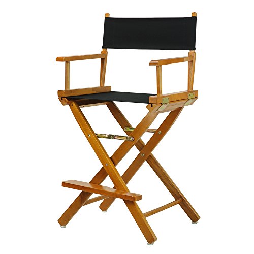 Casafoyer 24 Directors Chair Honey Oak Frame-Black Canvas - (Pack Of 2)