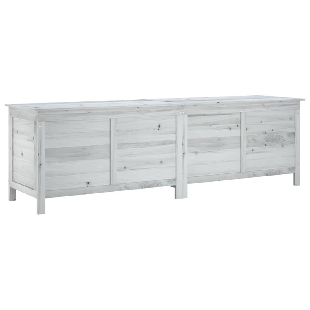 vidaXL Patio Storage Box White 78.1x19.7"x22.2" Solid Wood Fir"