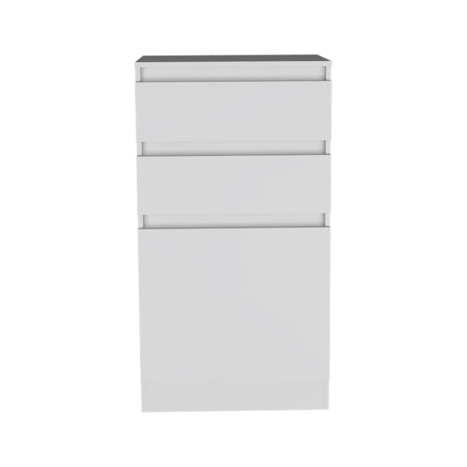 Dresser 43' H, Jewelry Box, Mirror, Single Door Cabinet, 2 Drawers, White