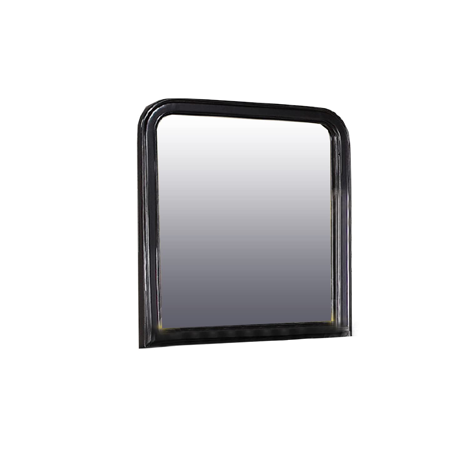 Alluring Polyresin Mirror With Solid Frame, Black