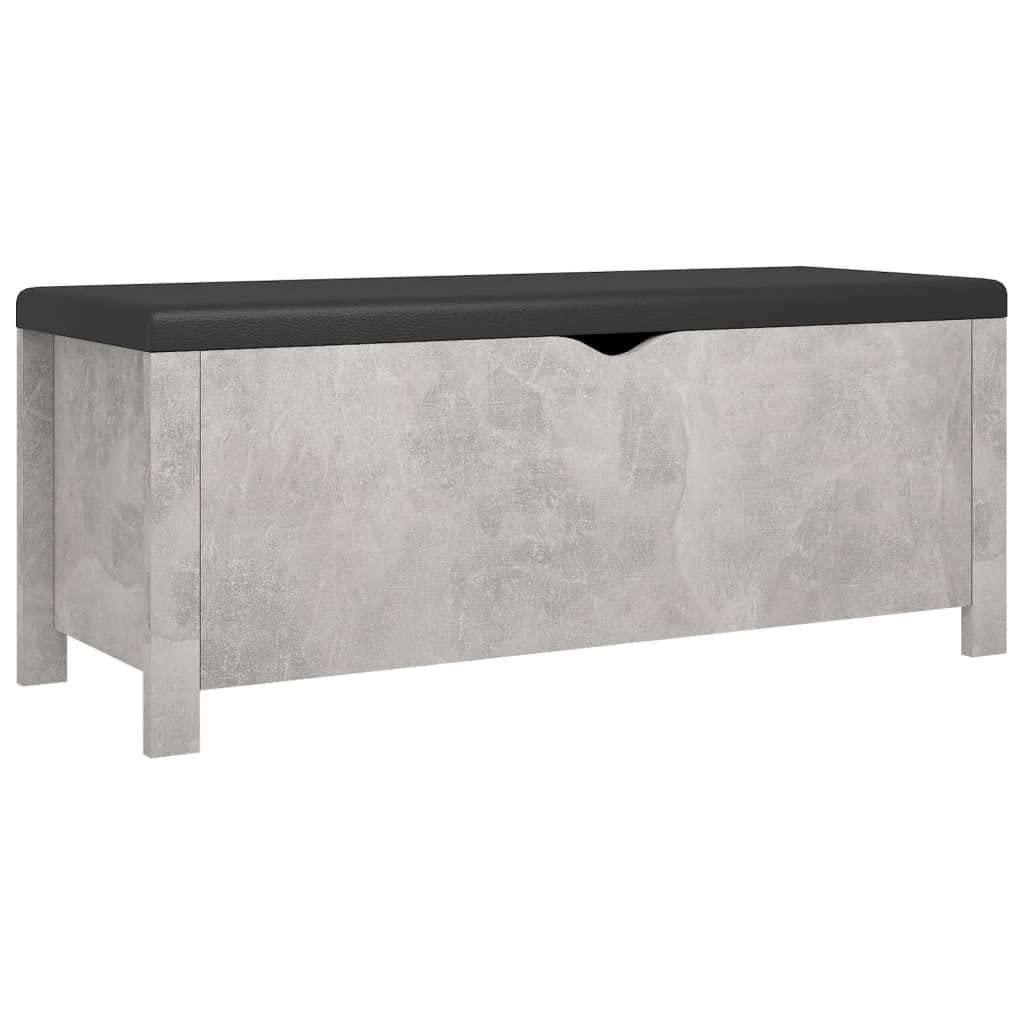 vidaXL Storage Box with Cushion Concrete Gray 41.3x15.7"x17.7"