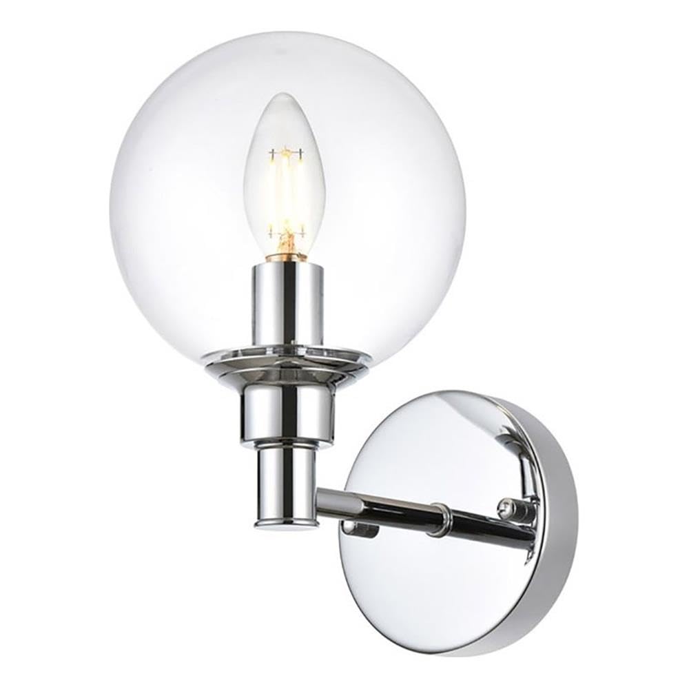 Jaelynn 1 light Chrome and Clear Bath Sconce