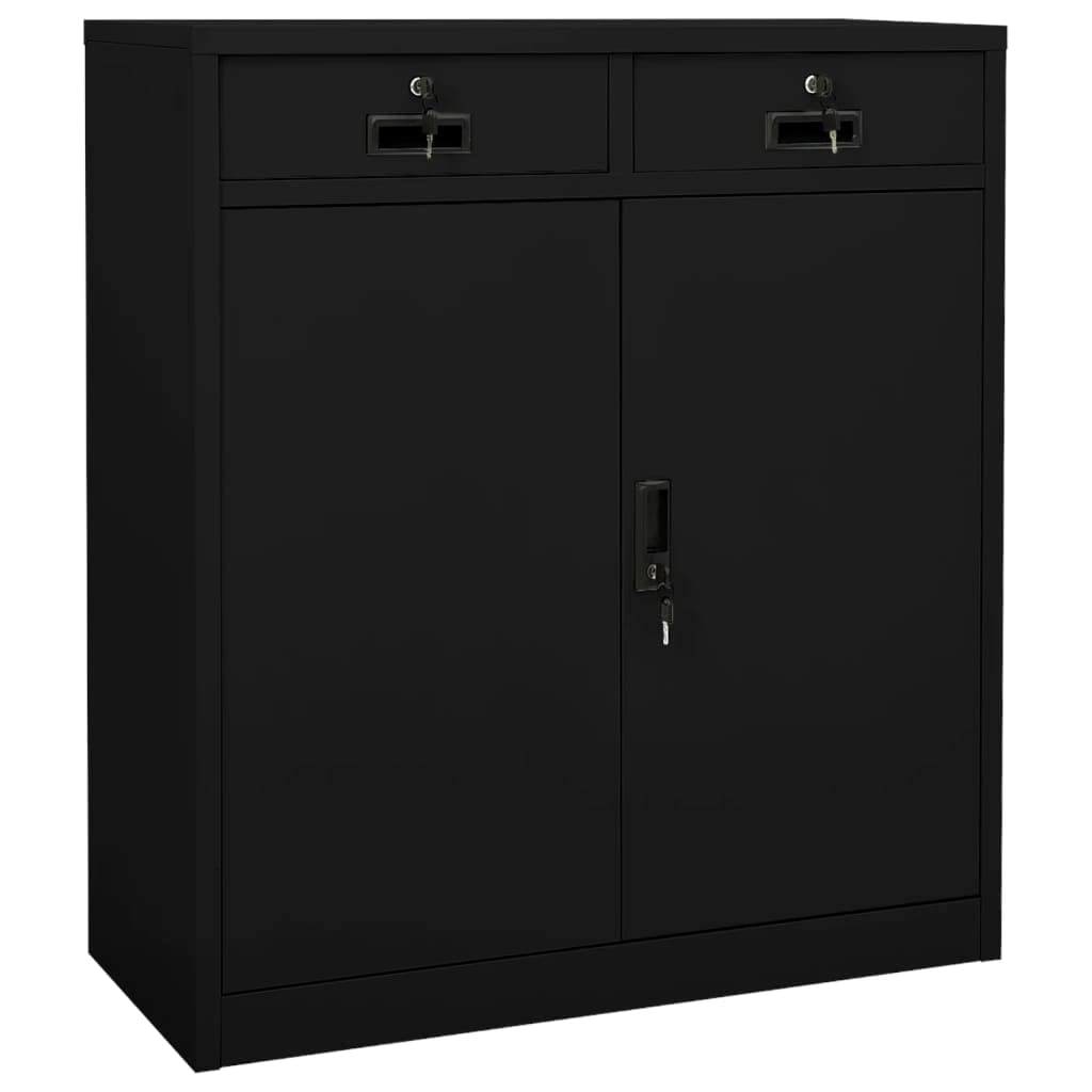 vidaXL Office Cabinet Black 35.4x15.7"x40.2" Steel"