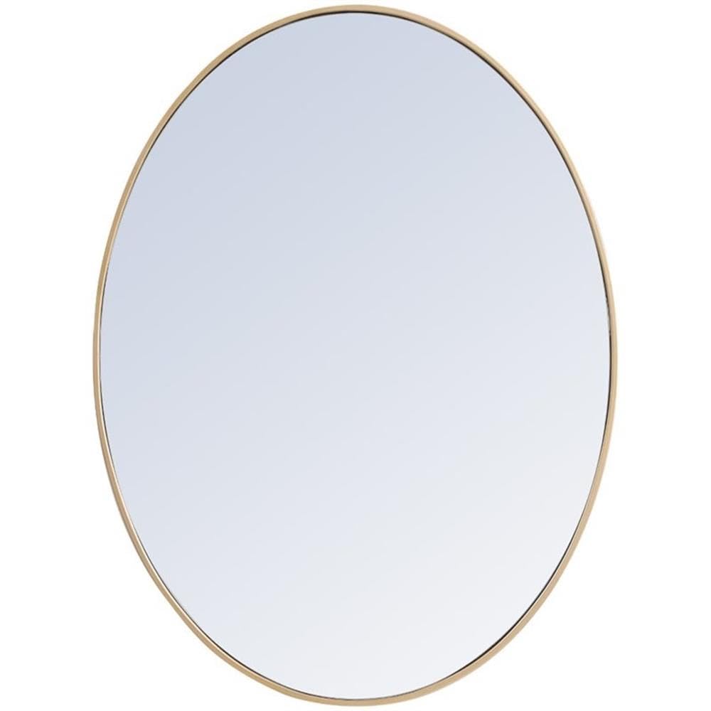 Elegant Decor Eternity 30' X 40' Oval Contemporary Metal Frame Mirror In Brass
