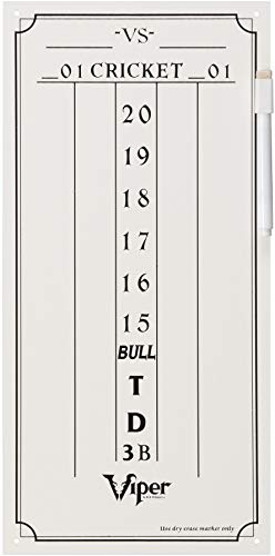 Viper Dry Erase Scoreboard, Cricket And 01 Dart Games, White, 15.375 H X 7.875 W
