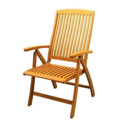 Royal Tahiti Sarragossa Yellow Balau Wood Outdoor Contoured Five-position Folding Armchairs (Set of 2) - Dark Honey