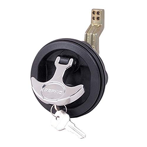 Perko 1091Dp1Blk Surface-Mount Locking Latch For 1/8 To 3/4 Thick Smooth/Carpeted Surface, Fits 2-1/2 Hole - 3/4 To 2-3/